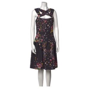 Cynthia Rowley "NWT" Cut Out Dress with Botanical Dot in Black Size 6